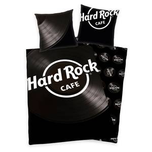 Bettwäsche Hard Rock Café Baumwolle - Schwarz / Weiß - 140 x 200 cm + Kissen 90 x 70 cm
