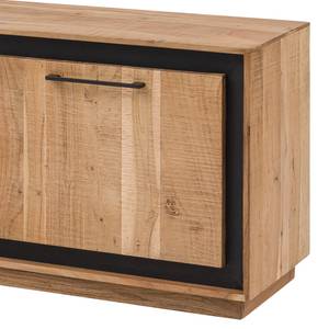 Meuble TV Weldon Acacia massif / Placage en pierre / Acacia / Noir