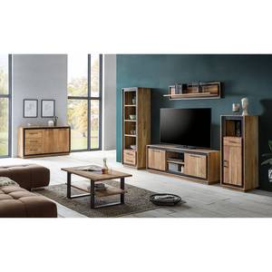 Buffet bas Weldon II Acacia massif / Placage en pierre / Acacia / Noir