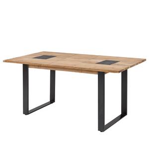 Table Weldon II Acacia massif / Placage en pierre / Acacia / Noir