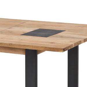 Table Weldon II Acacia massif / Placage en pierre / Acacia / Noir