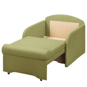 Slaapfauteuil Disley II geweven stof - Pistache groen - Met armleuningen