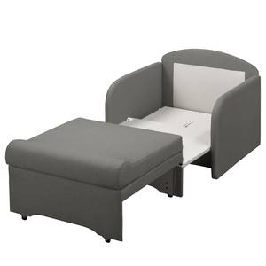 Fauteuill convertible Disley II Tissu - Gris - Avec accoudoirs