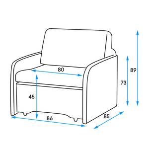 Fauteuill convertible Disley IV Tissu - Crème - Avec accoudoirs