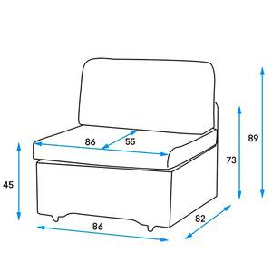 Slaapfauteuil Disley III microvezel - Grijs - Zonder armleuningen