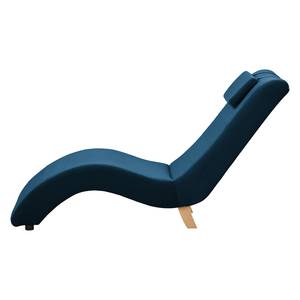 Chaise relax Sandon II Imitation cuir - Velours Ravi: Bleu marine