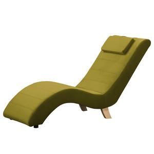 Ligfauteuil Sandon II kunstleer - Velours Ravi: Avocado