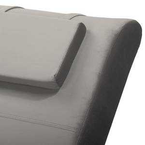 Ligfauteuil Sandon II kunstleer - Velours Ravi: Taupe