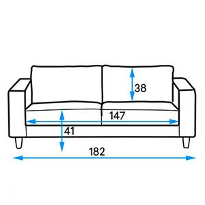 Sofa Bexwell I (3-Sitzer) Kunstleder Maija: Schwarz