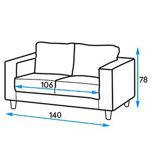 Sofa Bexwell I (2-Sitzer) Webstoff Pendo: Senfgelb
