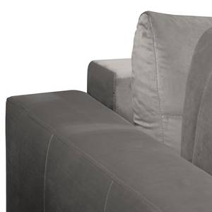 Ecksofa Upwell II Microfaser - Grau - Ottomane davorstehend links