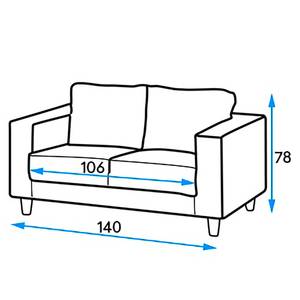 Sofa Bexwell I (2-Sitzer) Webstoff Pendo: Hellgrau