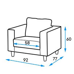 Fauteuil Bexwell I kunstleer - Geweven stof Pendo: Lichtgrijs