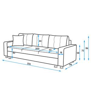 Slaapbank Upwell II microvezel - Donkergrijs