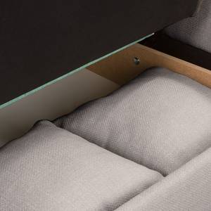 Ecksofa Outwell Strukturstoff - Lichtgrau - Ottomane davorstehend links