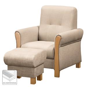 Sessel Outwell II Strukturstoff - Hellbeige - Mit Hocker