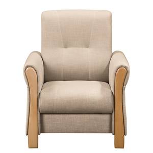 Fauteuil Outwell II structuurstof - Licht beige - Met hocker