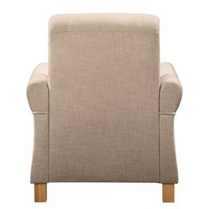 Sessel Outwell II Strukturstoff - Hellbeige - Mit Hocker