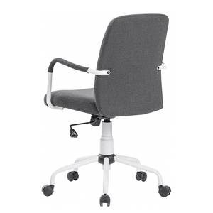 Chaise de bureau Parly Tissu / Métal - Gris foncé / Blanc