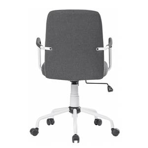 Chaise de bureau Parly Tissu / Métal - Gris foncé / Blanc