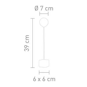 LED-tafellamp Slim I Wit - Glas - Metaal - 6 x 39 x 6 cm