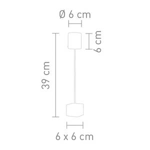 LED-tafellamp Slim II Wit - Glas - Metaal - 6 x 39 x 6 cm