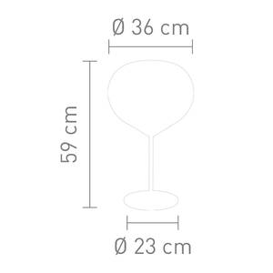 Tafellamp Drop Zwart - Glas - Metaal - Hoogte: 59 cm