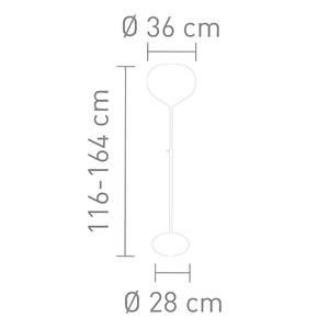 Staande lamp Drop Zwart - Glas - Metaal - Hoogte: 116 cm