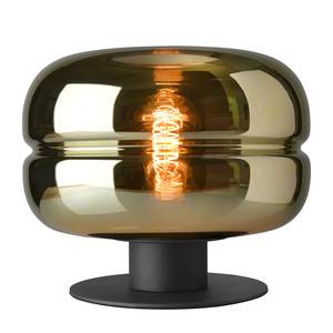 Lampe Havanna Verre transparent / Fer - 1 ampoule - Ambre jaune - Hauteur : 24 cm