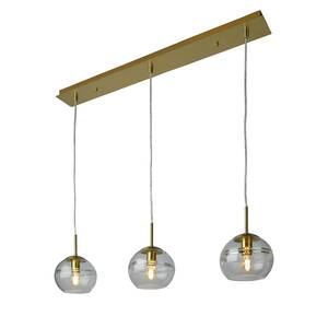 Suspension Tokio I Verre transparent / Fer - Doré - Nb d'ampoules : 3