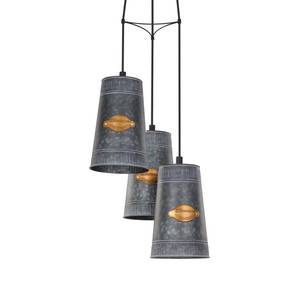 Hanglamp Honeybourne II staal - 3 lichtbronnen