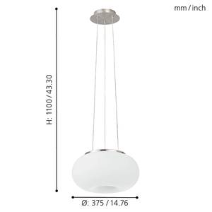 LED-hanglamp Optica I glas / staal - 1 lichtbron