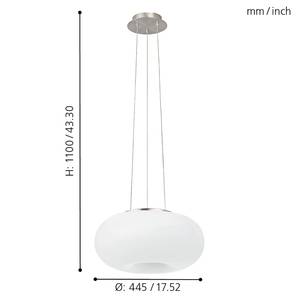 LED-Pendelleuchte Optica Glas / Stahl - 1-flammig