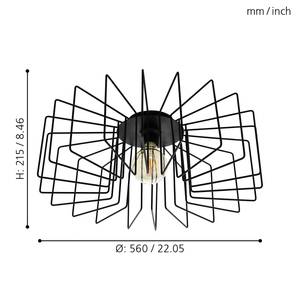 Plafondlamp Tremedal staal - 1 lichtbron