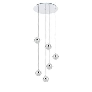 LED-hanglamp Licoroto III glas / staal - 6 lichtbronnen