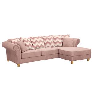 Ecksofa Colares II Webstoff - Mauve - Longchair davorstehend rechts