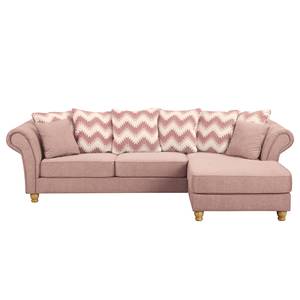 Ecksofa Colares II Webstoff - Mauve - Longchair davorstehend rechts