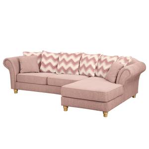 Ecksofa Colares II Webstoff - Mauve - Longchair davorstehend rechts