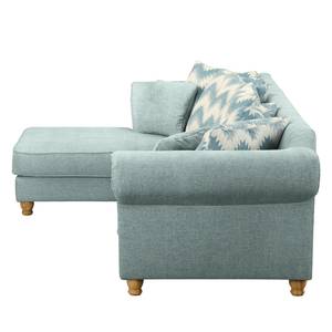 Hoekbank Colores II geweven stof - Pastelblauw - Longchair vooraanzicht links