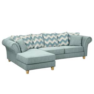 Ecksofa Colares II Webstoff - Pastellblau - Longchair davorstehend links