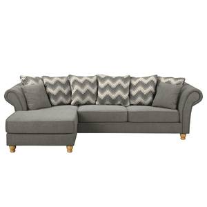 Ecksofa Colares II Webstoff - Grau - Longchair davorstehend links