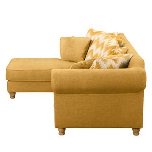 Ecksofa Colares II Webstoff - Safrangelb - Longchair davorstehend links