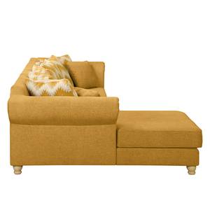 Ecksofa Colares II Webstoff - Safrangelb - Longchair davorstehend links