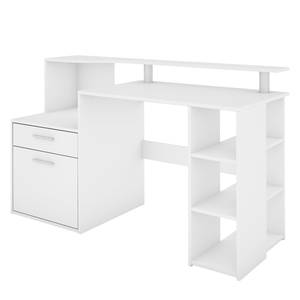 Schreibtisch Moncy Kunststoff - Weiß / Silber