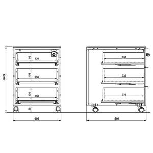 Rollcontainer Ancona Metall - Kaschmir / Nussbaum Dekor