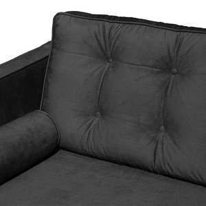 Ecksofas Kosula Microfaser - Schwarz - Longchair davorstehend links