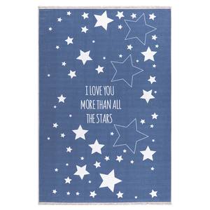 Kindervloerkleed Stars kunstvezels - Blauw - 100 x 160 cm