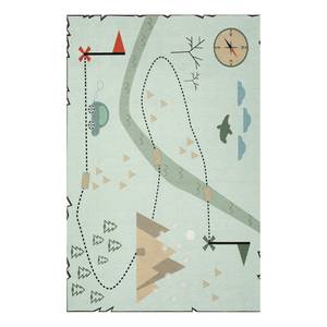 Kindervloerkleed Schatkaart kunstvezels - Pastelgroen - 100 x 160 cm