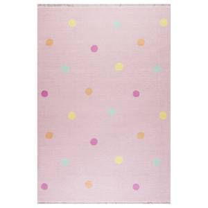 Kinderteppich Dots Kunstfaser - Hellrosa - 140 x 190 cm