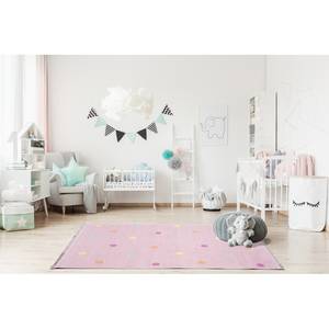 Tapis enfant Dots Fibres synthétiques - Rose clair - 140 x 190 cm